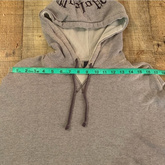 Volcom womens vintage Y2K hooded poncho shaggy hoodie in gray -OS - Picture 8 of 8